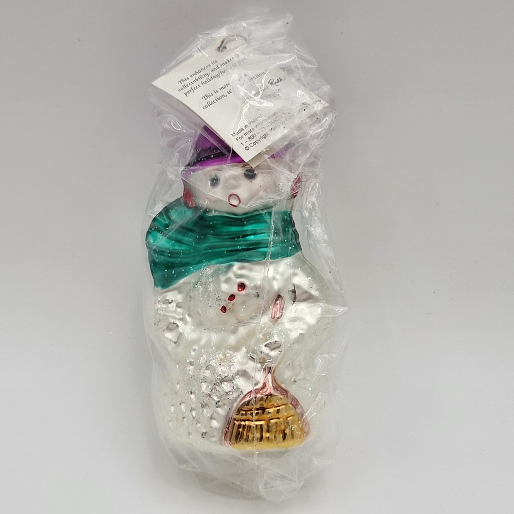 Christopher Radko 1995‎ "Snow Song" Snowman Glass Ornament ~New Sealed w/o box